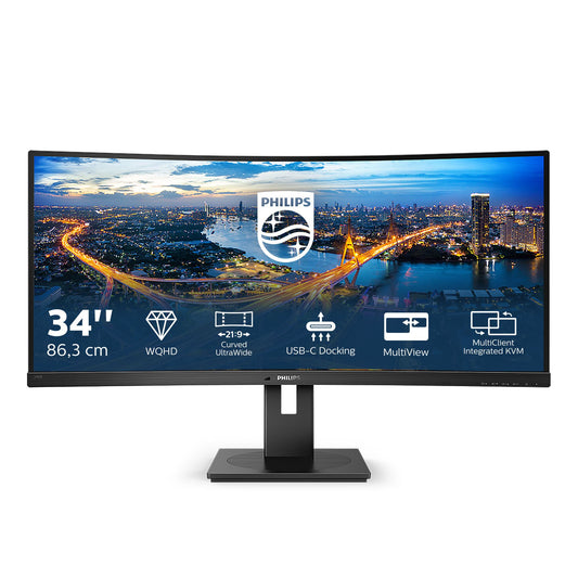 Philips B Line 346B1C/00 PC Monitor 86.4 cm (34") 3440 x 1440 pixels Quad HD LCD Black