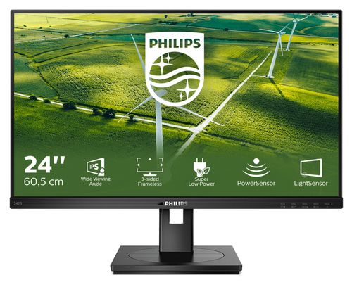 PHILIPS MONITOR 23.8 LED IPS 16:9 FHD 4MS 250 CDM, VGA/DVI/DP/HDMI, GREEN LINE, PIVOT, MULTIMEDIA