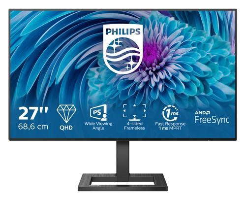 PHILIPS MONITOR 27" LED IPS QHD 16:9 1MS 75HZ, 350 CDM, DP/HDMI, HEIGHT REG, MULTIMEDIA