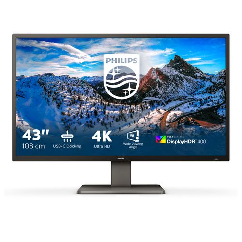 PHILIPS MONITOR 42.5 LED VA 16:9 4K UHD 4MS 400 CDM, DP/HDMI HUB USB-C, PIVOT, MULTIMEDIA