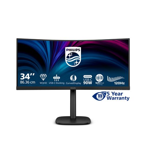 PHILIPS 34" VA WQHD 21:9 4MS 300 CDM CURVED LED MONITOR, HEIGHT ADJUSTMENT, DP/HDMI, MULTIMEDIA