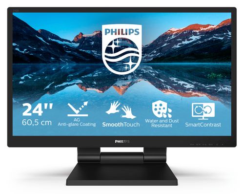 PHILIPS TOUCH MONITOR 23.8 LED IPS 16:9 FHD 5MS 250 CDM, VGA/DVI/DP/HDMI, IP54, MULTIMEDIA, FOLDABLE BASE
