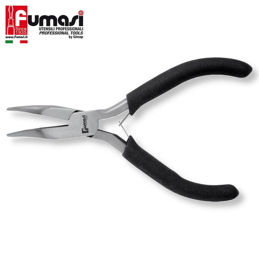 Pinza di precisione a becco lungo punta zigrinata curva - FUMASI
