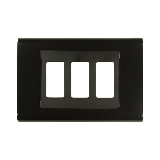 Placca Click 3 Moduli Nero compatibile con Bticino Magic - Feb Elettrica