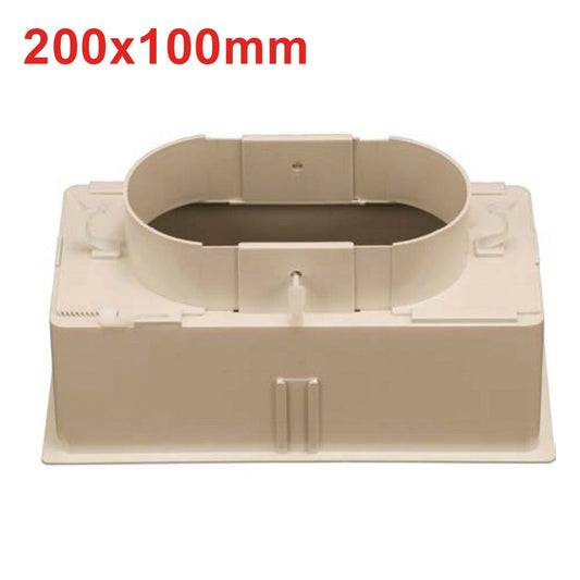 Plenum 200x100 mm in ABS with Ø125 connection and damper
