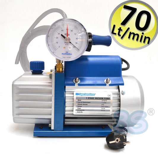70 l/min vacuum pump with vacuum gauge and tap