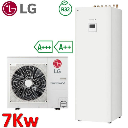 7.0 kW LG Therma V SPLIT air-to-water heat pump with integrated DHW storage tank