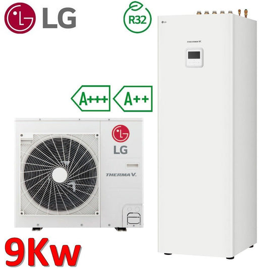 9.0 kW LG Therma V SPLIT air-to-water heat pump with integrated DHW storage tank