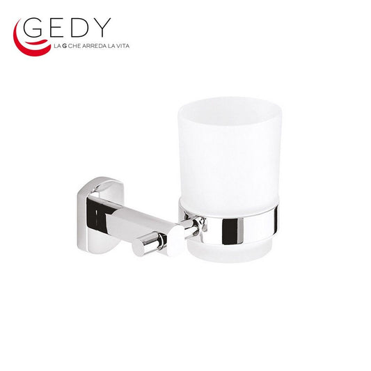 Portaspazzolini ottone cromato e vetro - EDERA GEDY ED10
