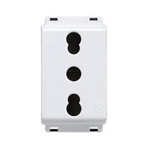 Presa Bivalente di Sicurezza Bianco 2P+T Std It 10/16A 250V Nero compatibile con Bticino Living Classic - Feb Elettrica