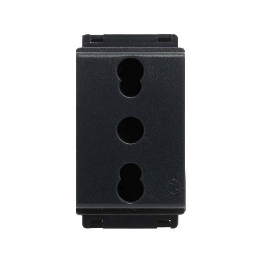Presa Bivalente di Sicurezza Nero 2P+T Std It 10/16A 250V Nero compatibile con Bticino Living Classic - Feb Elettrica