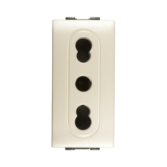 Presa Bivalente Sicurezza Bianco Compatibile con Living International / Light - Feb Elettrica