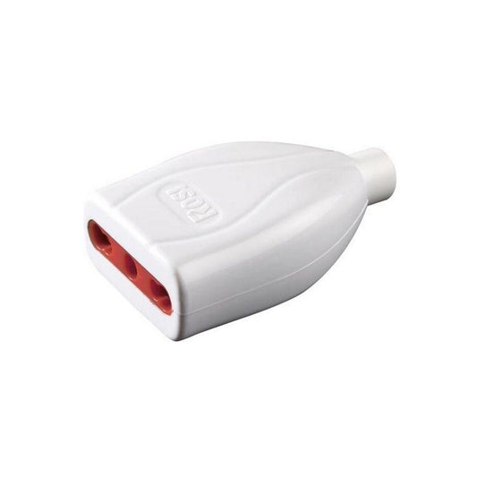 Emilia straight household mobile socket 250V 2P+T 16A white color