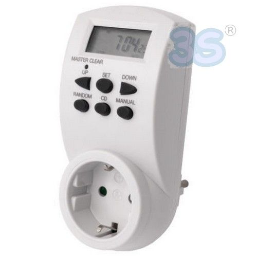 Schuko weekly digital timer socket programmer