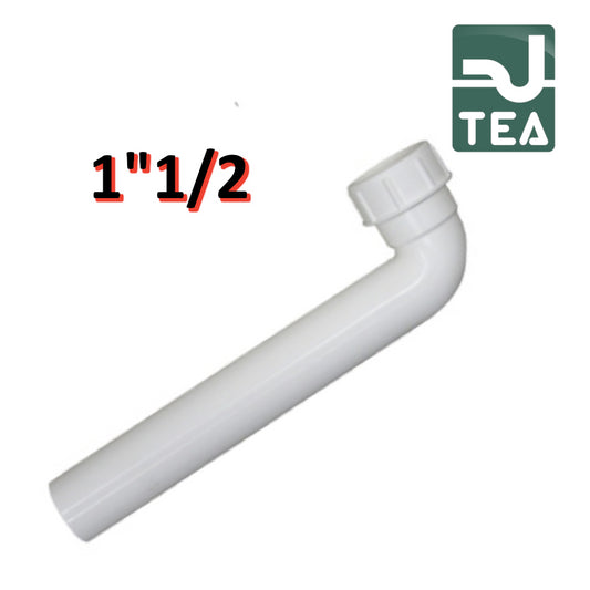 Prolunga curva per sifone scarico Ø40mm 90° L-250mm con ghiera e guarnizione Ø 1''1/2