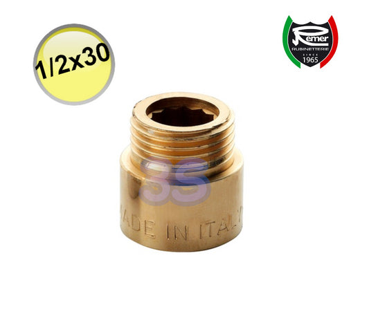 Brass extension, 1/2'' MF connection, length 30 mm