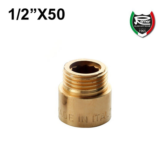 Brass extension, 1/2'' MF connection, length 50 mm