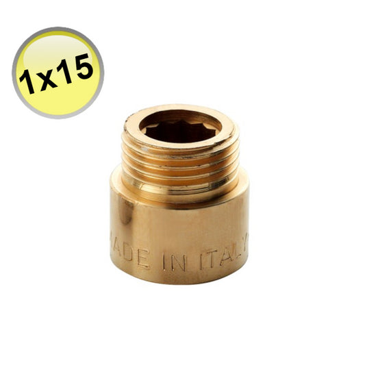 Brass extension, 1'' MF connection, length 15 mm
