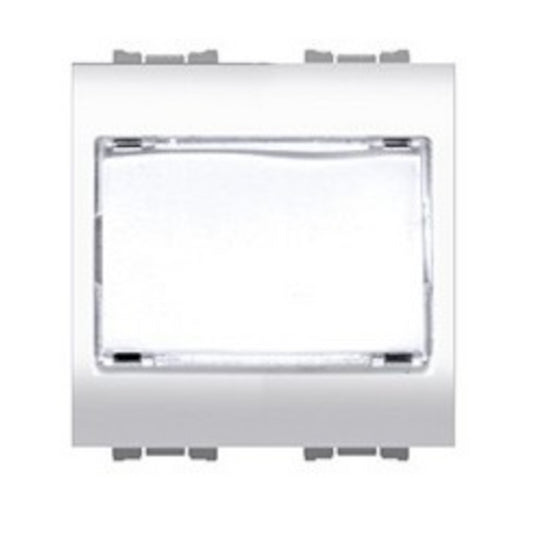 Pulsante con portanome bianco 1P 16A 230V AC ? P=32,5 mm - Feb Elettrica