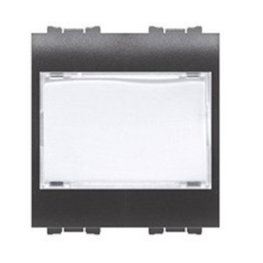 Pulsante con portanome nero antracite 1P 16A 230V AC ? P32,5 mm - Feb Elettrica