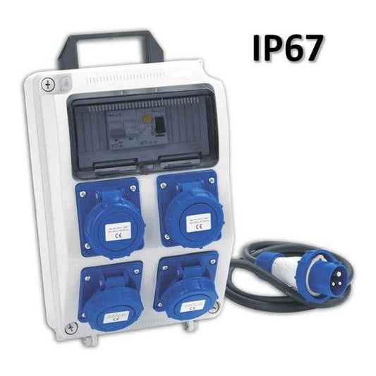 ASC IP65 panel with 4 industrial sockets series 11 IP67