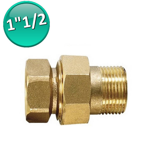MF Ø 1''1/2 STRAIGHT UNION FITTING WITH O-RING - YELLOW BRASS