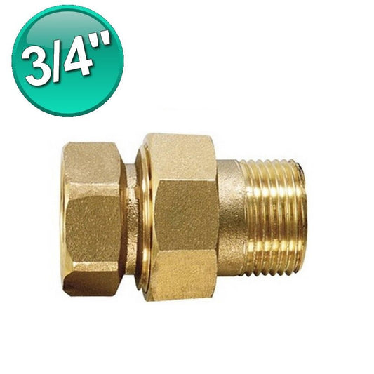 MF Ø 3/4'' straight union fitting - yellow brass