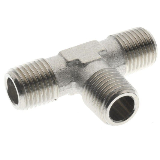 Raccordo a TEE 1/8'' passo gas maschio maschio maschio