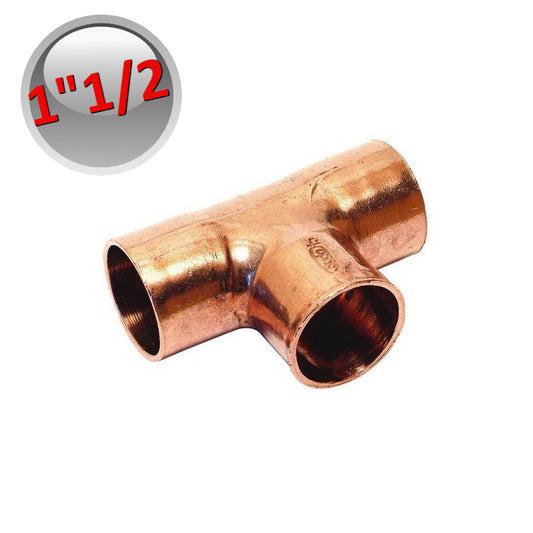 Raccordo a TEE FFF rame a saldare 1'' 1/2 - 38,10 mm