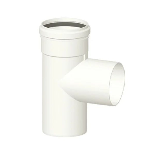 White PPH TEE fitting Ø 80mm for condensing boiler flue gases