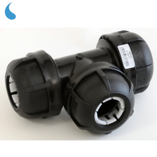TEE T fitting Ø 40 mm compression - tighten in polypropylene