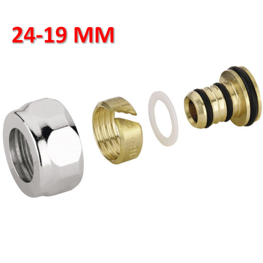 RACCORDO ADATTATORE BIANCO TM PASSO 24-19 PER MULTISTRATO 16X2 - CARLO POLETTI