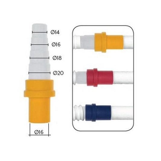 Raccordo adattatore tubo rigido Ø 16 mm passaggio tubo flessibile per scarico condensa