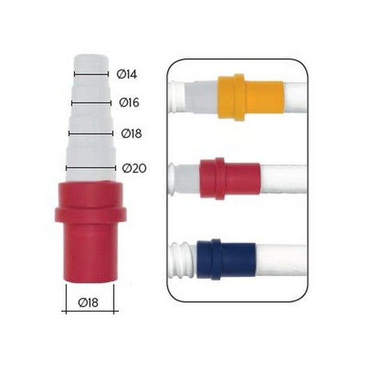 Raccordo adattatore tubo rigido Ø 18 mm passaggio tubo flessibile per scarico condensa