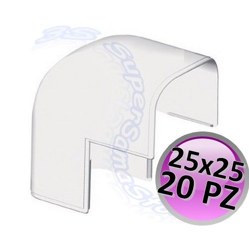 Raccordo angolo esterno per canalina 25x25 mm - 20 PZ