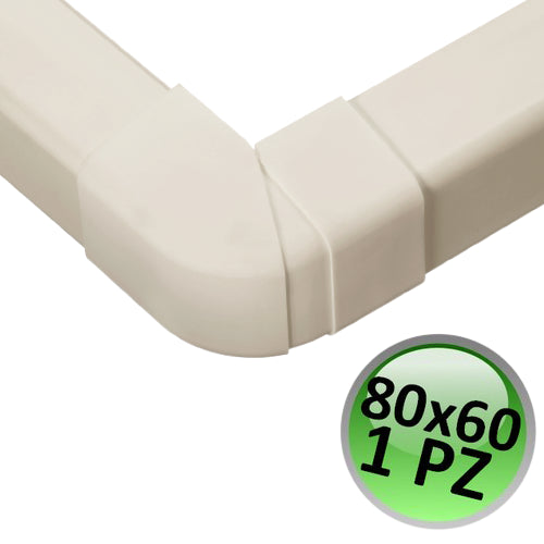 Raccordo angolo esterno per canalina regolabile 80x60mm - 1 PZ