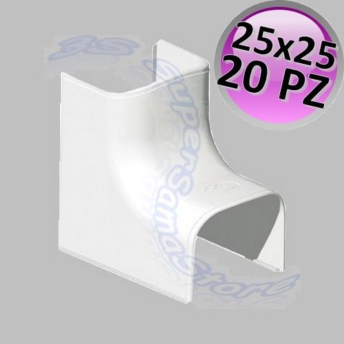 Raccordo angolo interno per canalina 25x25 mm - 20 PZ