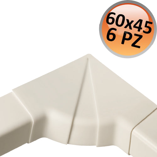 Raccordo angolo interno regolabile 60x45mm - 6 PZ