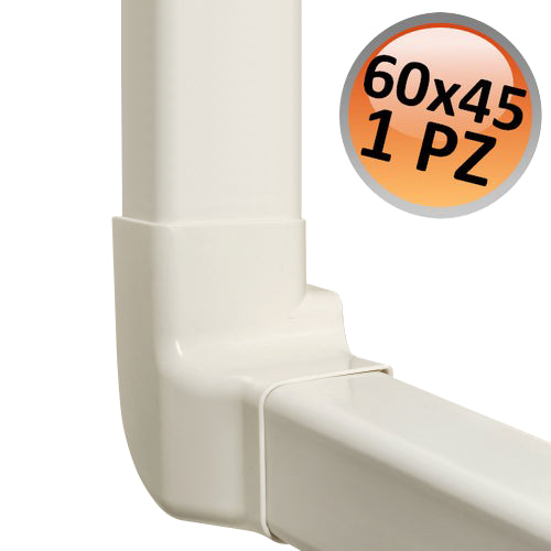 Raccordo angolo verticale destro 60x45mm - 1 PZ