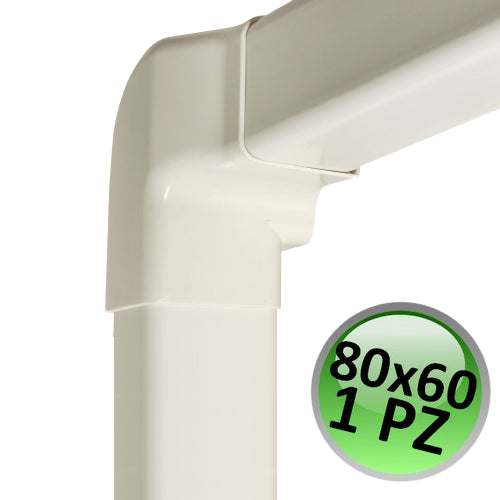 Raccordo angolo verticale sinistro per canalina 80x60mm - 1 PZ