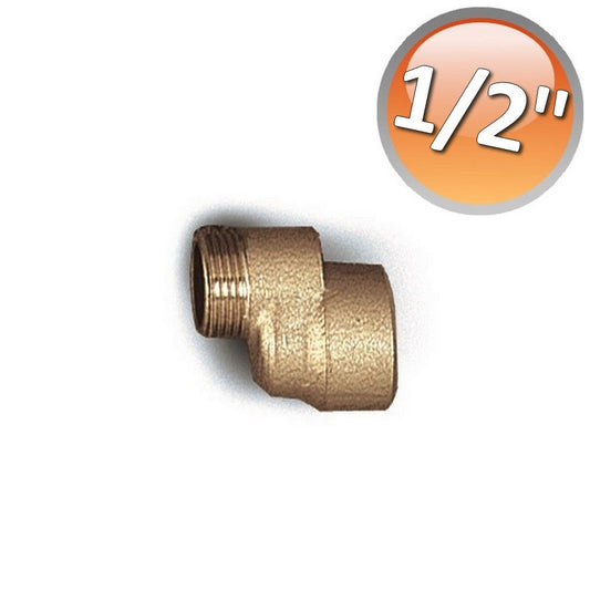 Eccentric radiator fitting in nickel-plated brass, 1/2'' MF connections, 10 mm offset