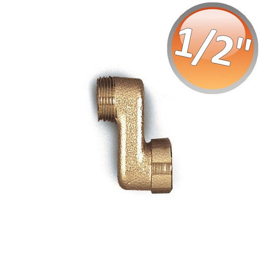 Eccentric radiator fitting in nickel-plated brass, 1/2'' MF connections, 30 mm offset