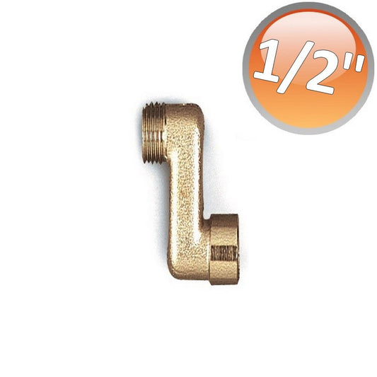 Eccentric radiator fitting in nickel-plated brass, MF 1/2'' connections, 40 mm displacement