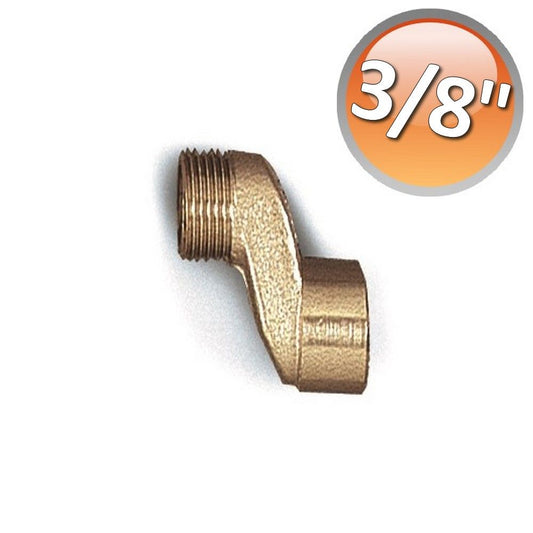 Eccentric radiator fitting in nickel-plated brass, 3/8'' MF connections, 20 mm displacement