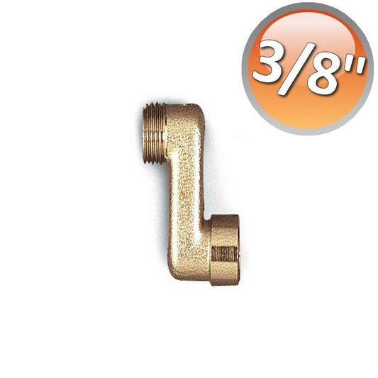 Eccentric radiator fitting in nickel-plated brass, 3/8'' MF connections, 40 mm displacement