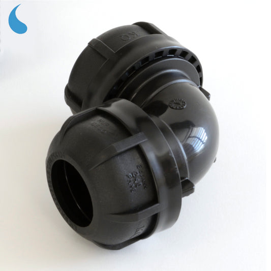 90° elbow fitting Ø 63 mm compression - tighten in polypropylene
