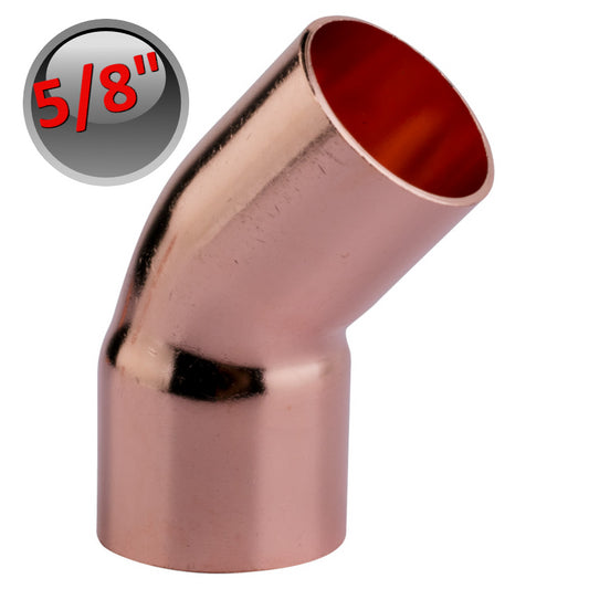 Raccordo gomito curva rame a saldare 45° 5/8'' - 15,87 mm femmina - maschio
