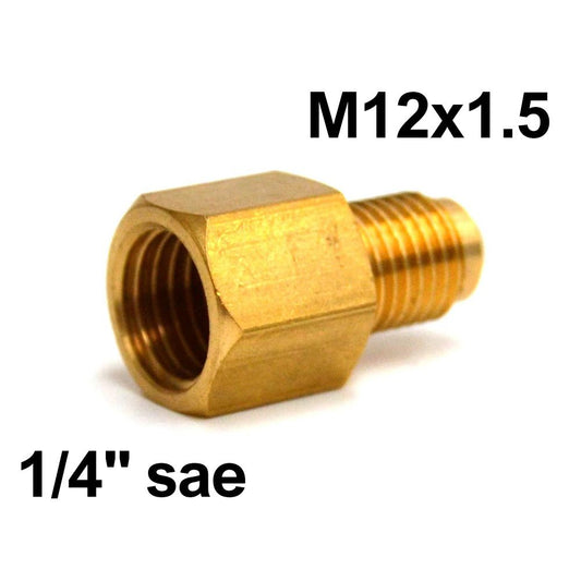 Raccordo in ottone 1/4 sae femmina x m12x1,5 maschio 1/2 ACME