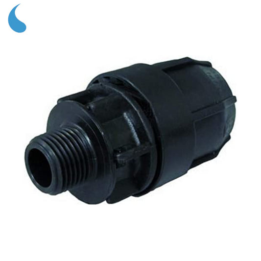 Ø 32 mm x 1'' compression fitting - tighten in male threaded polypropylene