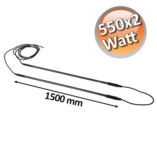 Resistenza corazzata doppia di sbrinamento 550 W x 2 da 1500 mm per evaporatori 220 V